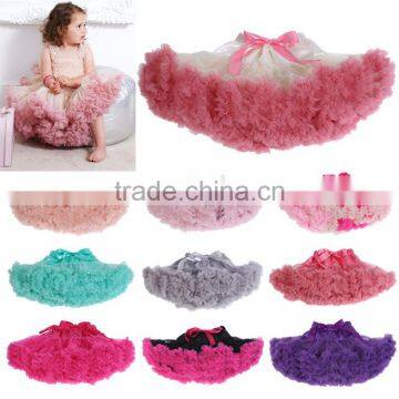 S32452W 2017 New Baby Girl Tutu Skirt Chiffon Lace Princess Dance Party Pettiskirt Kids Rainbow Skirt photo-3