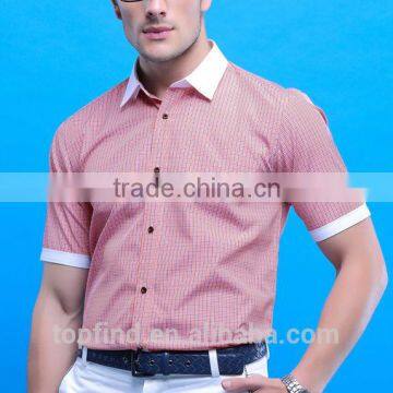 Custom Men Plaids Red ,blue , Yellow Color Short Sleeve Shirts