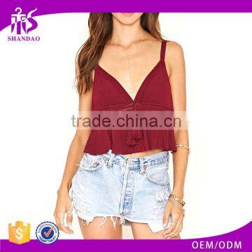 2016 guangzhou shandao summer new design fashion sleeveless ladies vest top