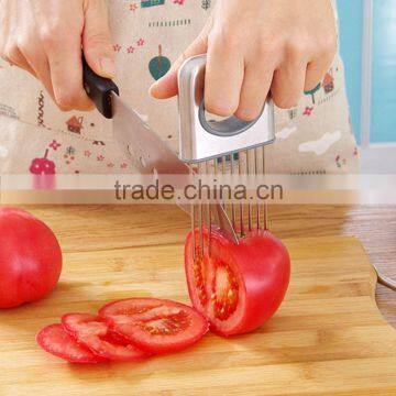 Fruit Vegetable Tools Stainless Steel Onion Holder Slicer Kitchen Gadgets Easy Cut Tomato Meat Tenderizer Onion Holder Fork photo-5