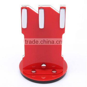 New Arrival Hot Sale Useful Red Acrylic Kitchen Ceramic Knife Holder Kitchen Knife Stand Block For 3 4 5 6 Knives And Peeler photo-2