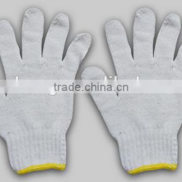 raw white cotton gloves