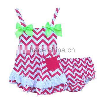 red and white wave stripe outfits baby girls romper sets sleeveless summer bow clothes