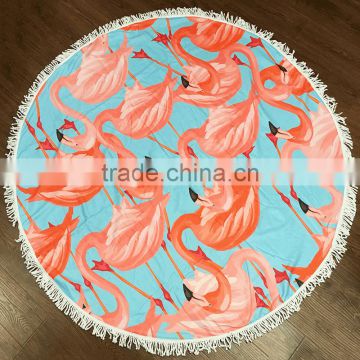 Round Velour Microfiber Digital Reactive Print Full Custom Design Circle Beach Blanket Animal Pattern Towel