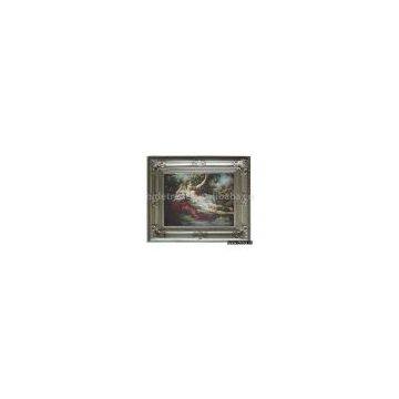 oil painting with wooden frame