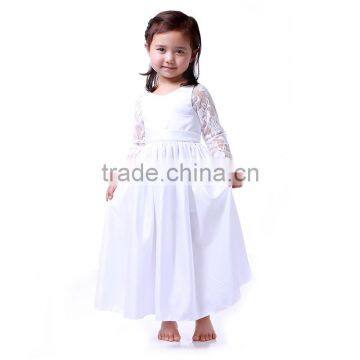 Kids Girl Solid White Long Dress