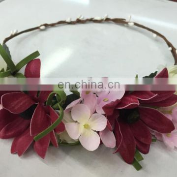 Artificial Decorative Jasmine Flower Garland Wholesale Headband With Fabric Flower FH2249