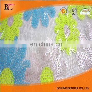 wholesale 2016 high quality 100% polyester tulle lace fabrci