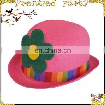 cheap pink with flower Clown Bowler Hat