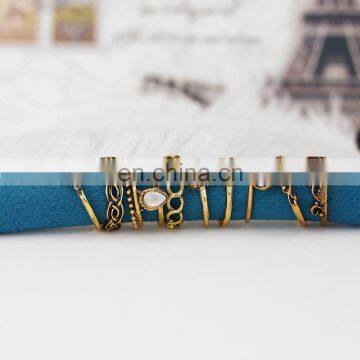 10x Vintage Rings Tribal Ethnic Knuckle Hippie Stone Joint Ring Set Jewelry photo-2