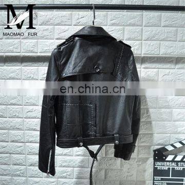 Italian Soft Jacket Genuine Lambskin Leather Slim Leather Jacket Woman Color photo-4