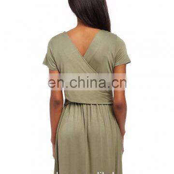 2017 Faux Wrap Maternity Nursing Dress Breastfeeding photo-3