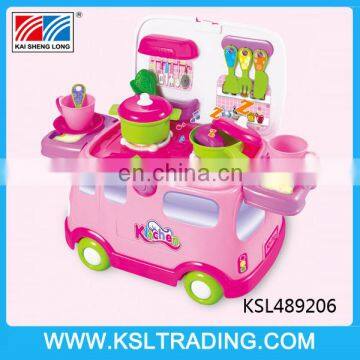 Lovely kitchen toy vehicle set girls toy with sound and light