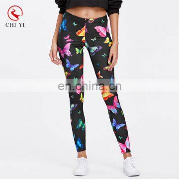 Butterfly Print Fashion Fitness Skinny Leggings For Women