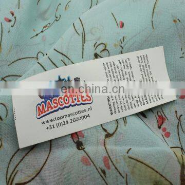 Factory direct customized taffeta wash label/nylon wash label