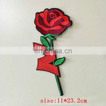 Embroidered flower patch for clothing