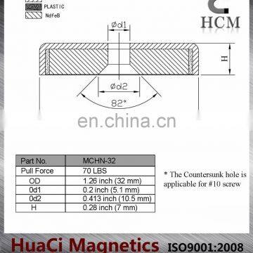 70 LB Holding Power Neodymium Cup Magnet 1.26" Magnetic Round Base photo-3