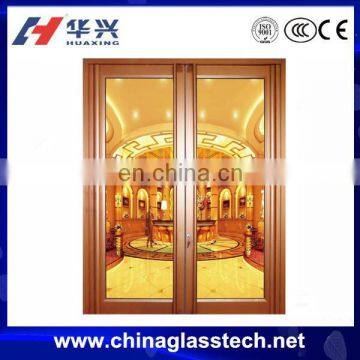 Recycled no deformation thermal break aluminum profile glass front main door models