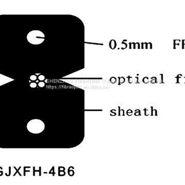 Indoor Flat Drop Cable GJXFH-4 fibers