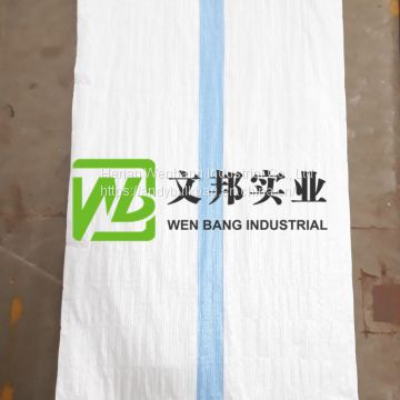 white color with blue strip pp woven sack 50kg