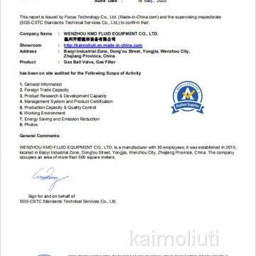 SGS Certification report