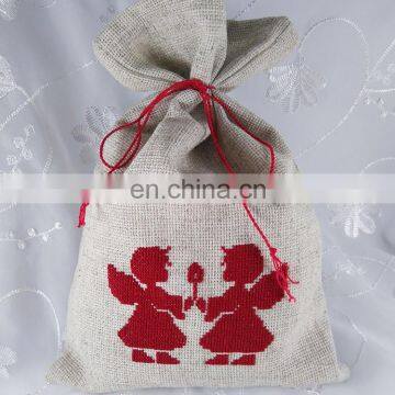 drawstring bag Embroidery backpack Angels Cross stitch pouch Gift