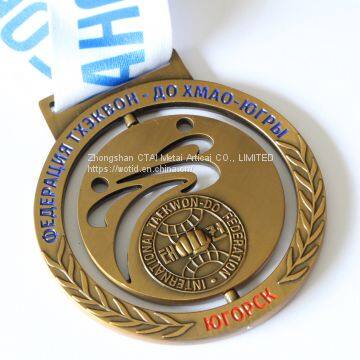 Newest  Hot Sale black color Sport stopwatch Medal for souvenir.