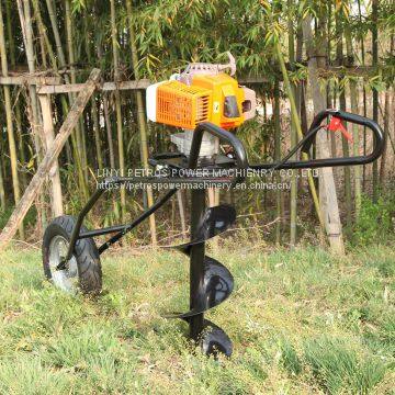 New Design Hand-held Earth Auger Folding Type Auger Single Wheel Ground Drill photo-2