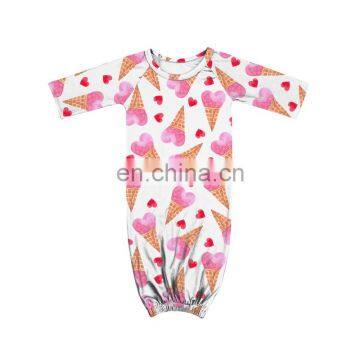 Infant Christmas Raglan Gown Toddler Sleeper Baby Gowns photo-3