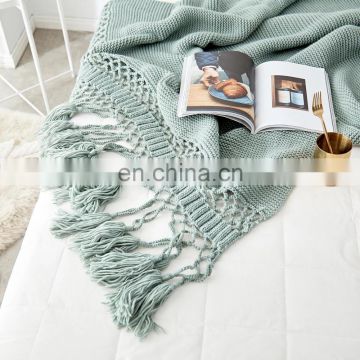 New American-style hand-knitted thread blanket Sofa cover Photograph blanket