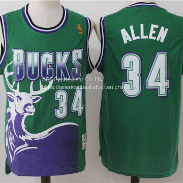 Milwaukee Bucks #34 Allen Throwback Green Jersey