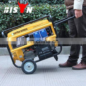 BS7500H(H) BISON China Taizhou Home Power Standby  Cooper wire Key Start 110v 6KW Gasoline generator with wheels and handle