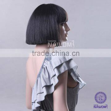 Wig Black Short Straight Hair Look Fleeciness Bobo Head Non-mainstream Wig photo-4