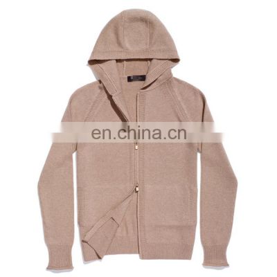 Long Cardigan Zipper Hooded Sweater with Hood