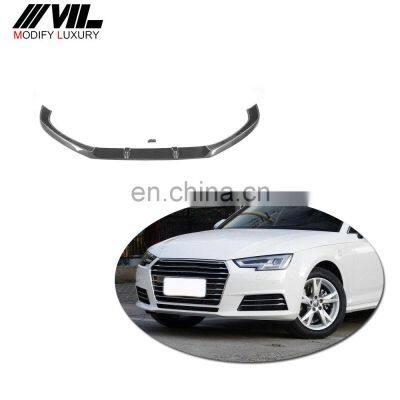 Custom Carbon fiber front lip spoiler for audi A4 B9 Sedan 4-Door 17-18