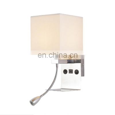 American modern minimalist personality fabric USB charging bedside wall lamps for decoration