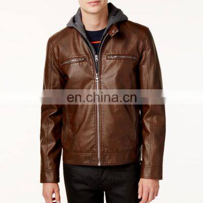 2021 New Arrival Winter Custom Coats Vintage Riding Biker Motorcycle Men Faux Leather Jackets