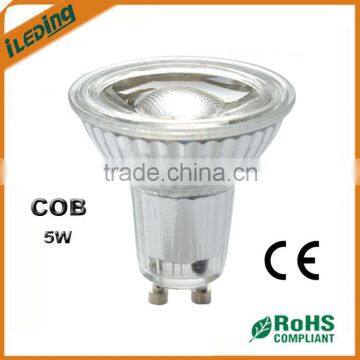 Low price Glass material COB led spotlight GU10