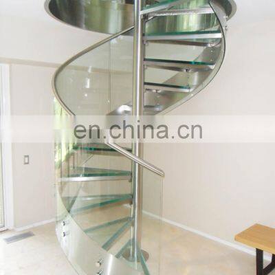New Design Customize Size Indoor Arc Curved Stairs Spiral Staircase photo-2