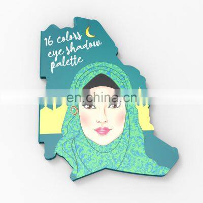 Arabic Map Private Label Custom National Map Makeup Pallet Custom Shape Eyeshadow Palette Packaging Box