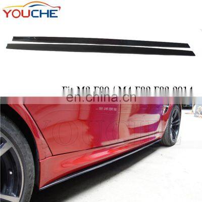 M3 M4 carbon fiber side bumper extension side skirts for BMW M3 F80 & M4 F82 F83 2014+