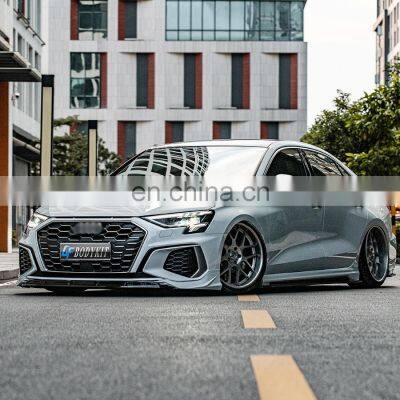 Ready to ship a full set of body kits including front and rear bumpers side skirts and tail wings for Audi A3 2020 2021