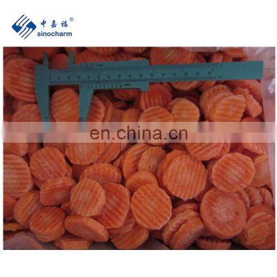 Sinocharm frozen vegetabble  Top Grade  Circular cut straight cut IQF Frozen Carrot Slices for sale