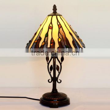 10"W baroque Style rose Glass Table Lamps Tiffany art deco lamp Creative Table Lamps