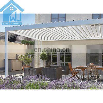 Customized Pavilion Louvered Pergola Cover Electric Outdoor Waterproof Aluminium Gazebo