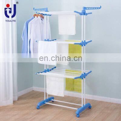 Heavy duty portable plastic garment rack clothes rail with wheels