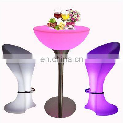 wireless illuminated party bar table modern glowing coffee shop led chair pe plastic led bar table