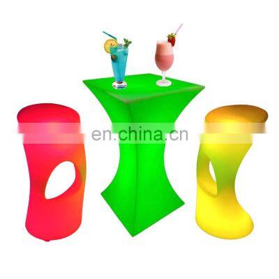 coffee shop table and chair flashing portable bar commercial furniture rechargeable led high table bar stools