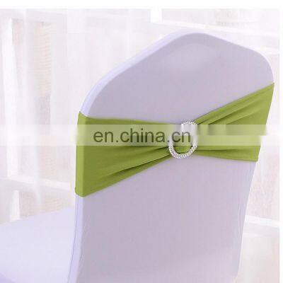 24 Colors Spandex Elastic Wedding Decorative Chair Sashes With Buckle Slider photo-5