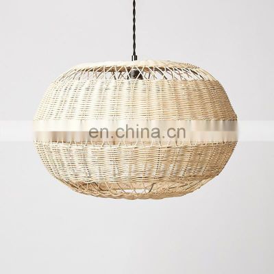 Wicker Rattan Lampshade White Rattan Pendant Lamp Shade wicker ceiling light decor manufacturer